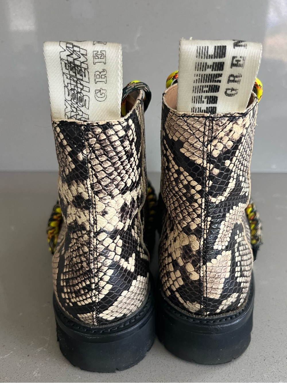 House Of Holland X Grenson Brown Snakeskin Leather Hiker Combat Boots UK4 US6 - Picture 8 of 13